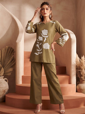 Floral Embroidered Co-ord Set