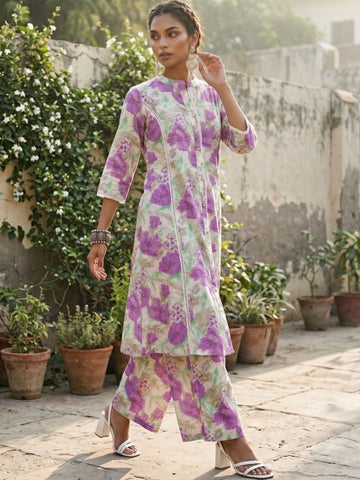 Women Floral Printed Regular Kurta with Palazzos