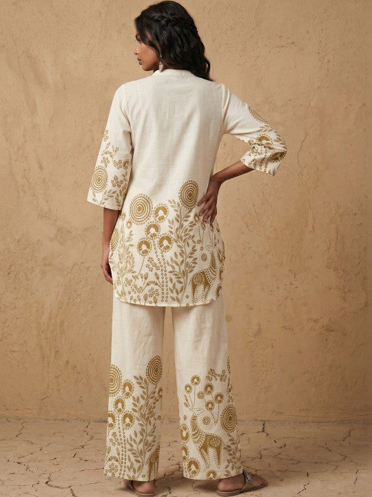 Bohemian Cotton Printed Tunic with Palazzos