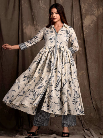 mokshi Women Pure Cotton Kurta Palazzo Set