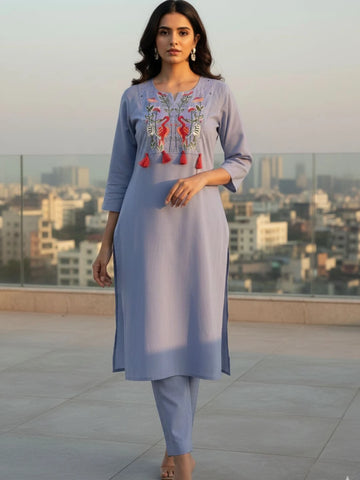 mokshi Women Pure Cotton Kurta Pant Set