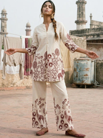 Cotton Printed Tunic with Palazzos