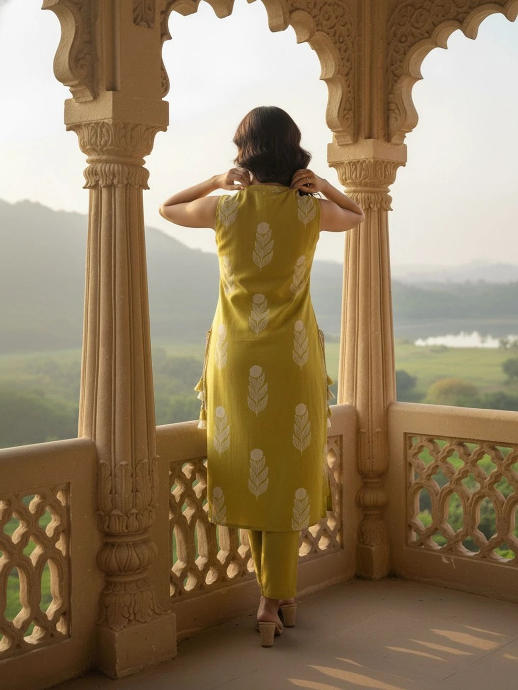 mokshi Women Pure Cotton Kurta Palazzo Set