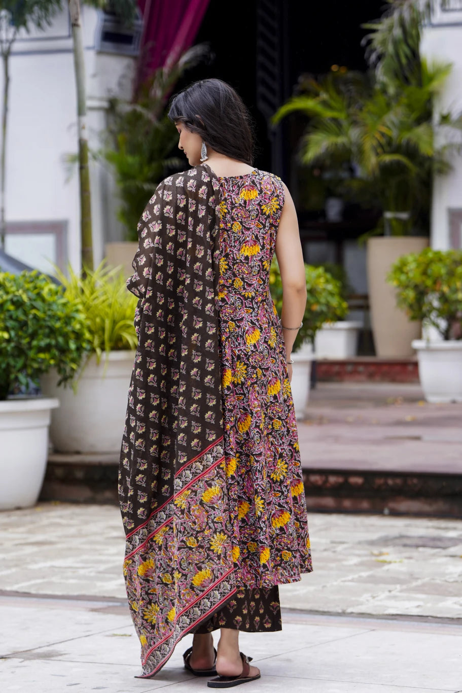 mokshi Women Viscose Rayon Kurta Palazzo Dupatta Set
