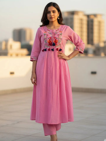 mokshi Women Pure Cotton Kurta Pant Set