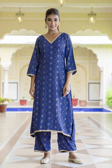 mokshi Women Viscose Rayon Kurta Palazzo Set