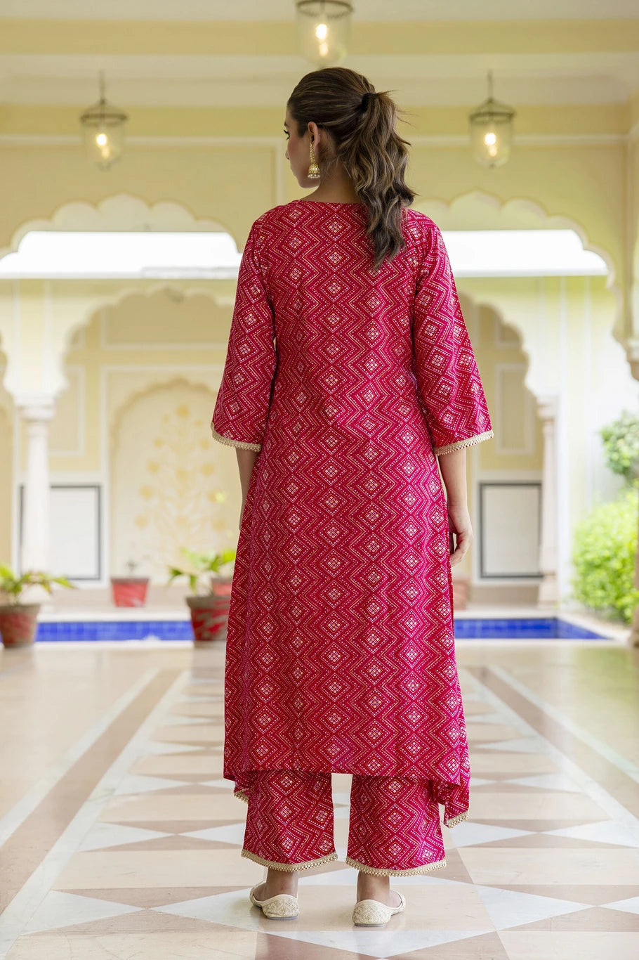 mokshi Women Viscose Rayon Kurta Palazzo Set
