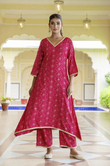 mokshi Women Viscose Rayon Kurta Palazzo Set